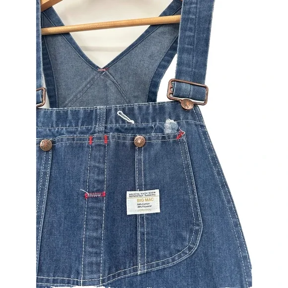 Vintage 70s JC Penny Big Mac Denim Bib Overalls Workwear Sanforized Union 32X30 - Picture 4 of 7